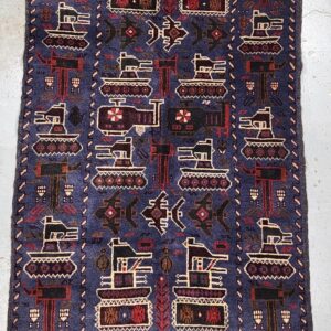Afghan Rug - Military Hardware Design (Dark Blue)